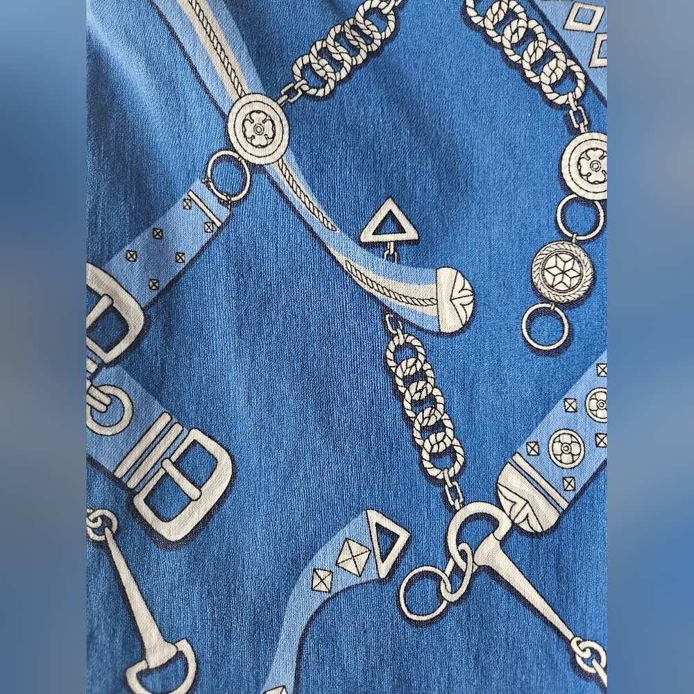 J MCLAUGHLIN Blue Equestrian Print Masie Bermuda Pull-On Shorts | SZ 2 - Picture 6 of 10